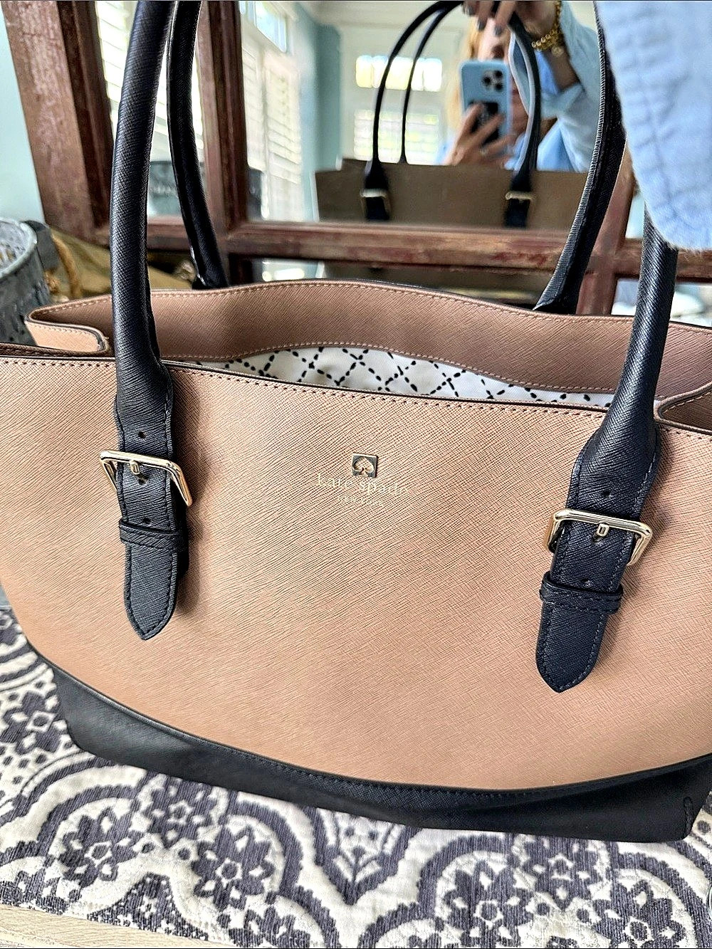 Kate Spade New York Structured Tote Brown & Black
